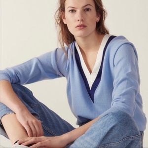 Sandro Blue V-Neck Sweater